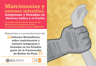 Portada del Brochure "Matrimonios y Uniones Infantiles, Tempranas y Forzadas en América Latina y el Caribe"