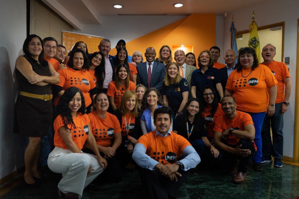 Equipo de UNFPA Venezuela con el Director Regional y el Jefe de Gabinete de la Oficina de la Directora Ejecutiva