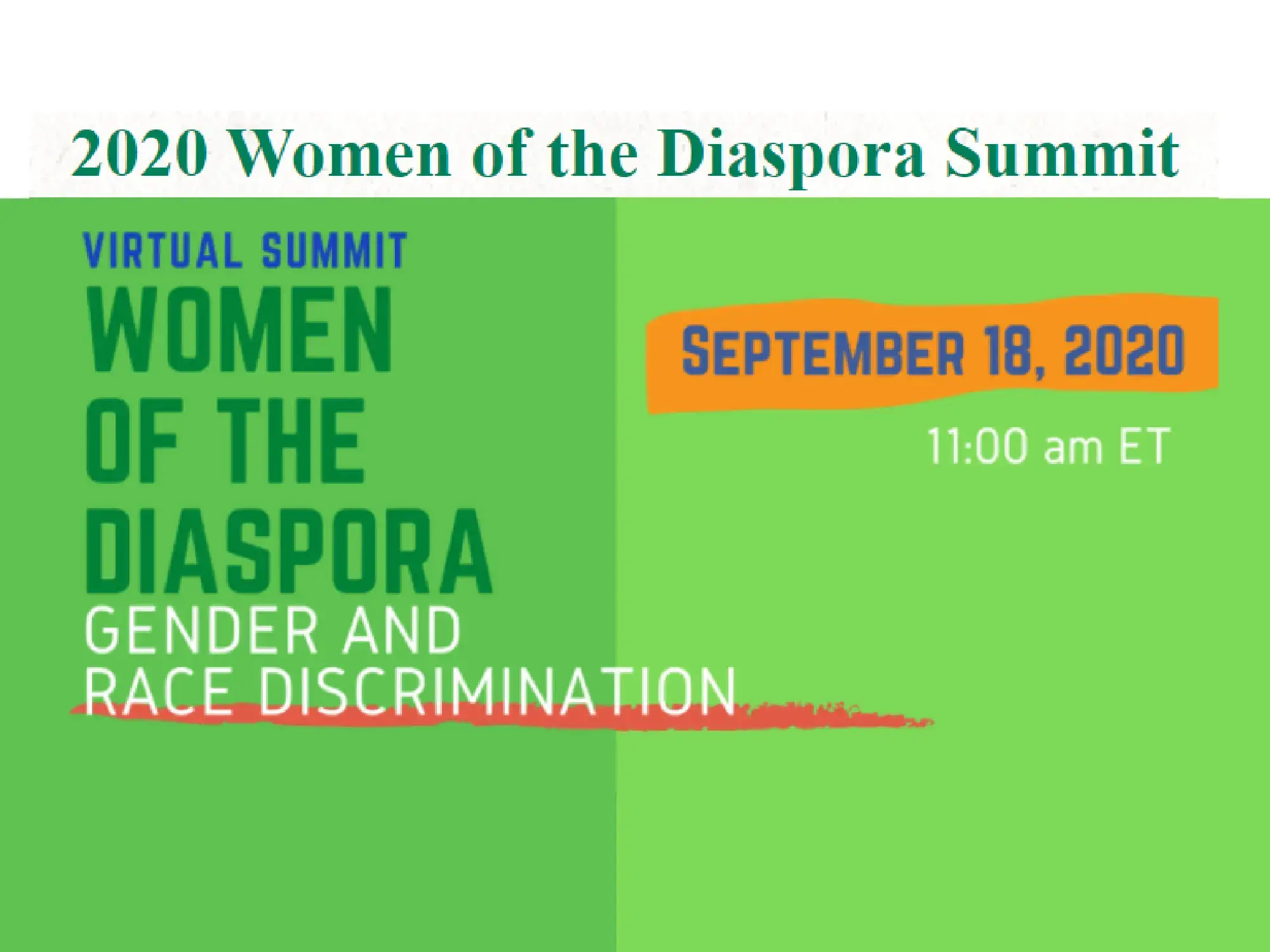 WOMEN OF THE DIASPORA: A Global Virtual Summit on Gender and Racial Discrimination