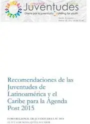 Recomendaciones de las Juventudes de Latinoamérica y el Caribe para la Agenda Post 2015