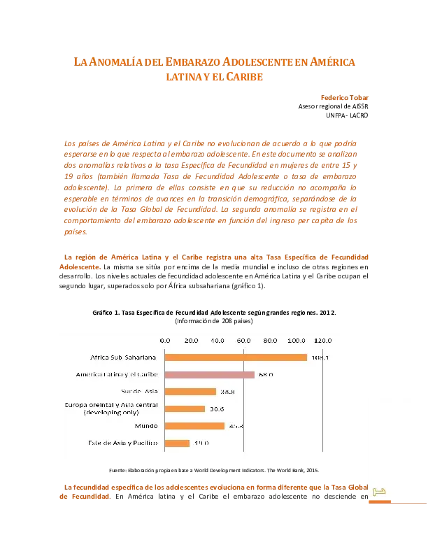 Anomalías del Embarazo Adolescente en América Latina y el Caribe