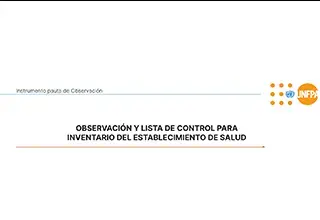 Anexo: Observación y lista de control para inventario del establecimiento de salud