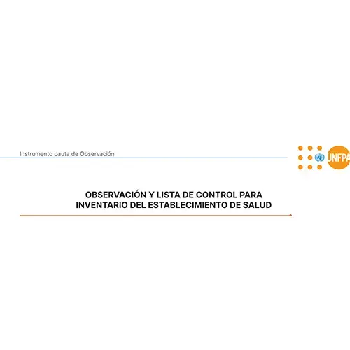 Anexo: Observación y lista de control para inventario del establecimiento de salud